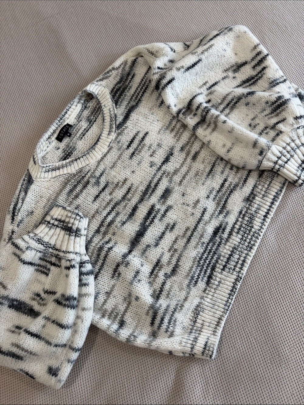 1. State Black & White Marled Crewneck Sweater - Men